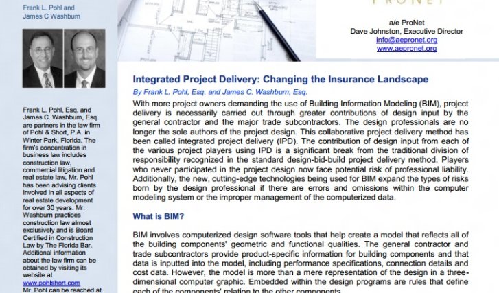 Integrated Project Delivery: Changing the Insurance Landscape