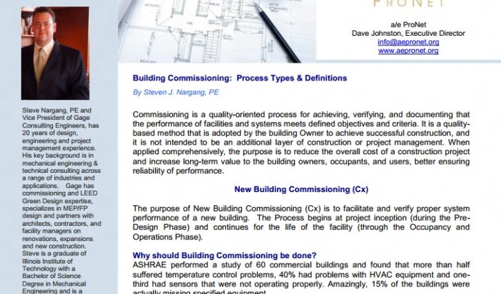 Building Commissioning:  Process Types & Definitions