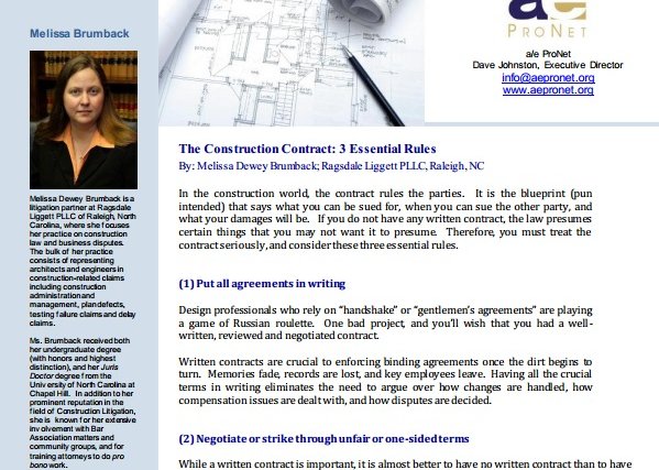 The Construction Contract: 3 Essential Rules
