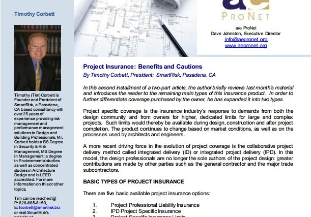 Project Insurance: Benefits and Cautions – Part 2 of 2