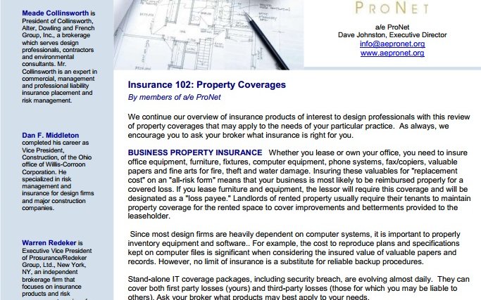 Insurance 102: Property Coverages for Architects & Engineers